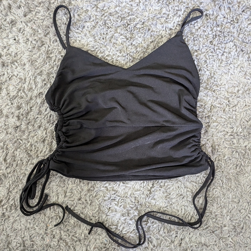 Zara Crop with Side Cut Outs - Black - (M)
